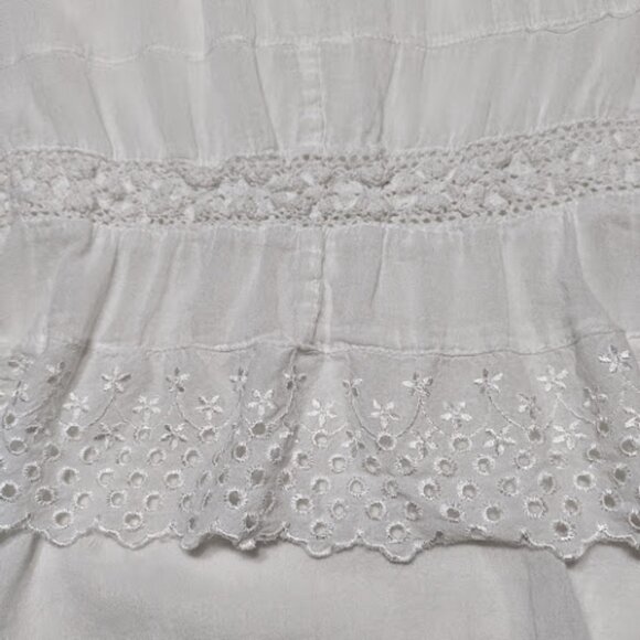 SOLITAIRE SWIM Swim Lace Trim Beach Cover Up High Low Dress Sleeveless Smocked S - Picture 8 of 12